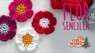 FLOR SENCILLA A CROCHET (VERY EASY FLOWER)