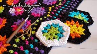 Crochet Rainbow Hexagon Blanket 