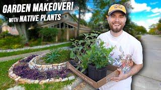 Making An Oasis In My Hellstrip! Garden Makeover with Native Plants! Houston, Texas