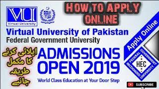 How to online apply for virtual university admission 2020 || Life at VU | admission procedure |