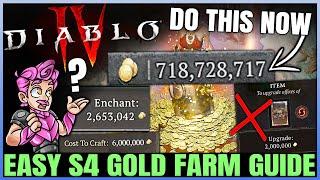 Diablo 4 - How to Get Farm LOTS of Gold Easy Fast in Season 4 - Masterworking Enchanting Gold Guide!
