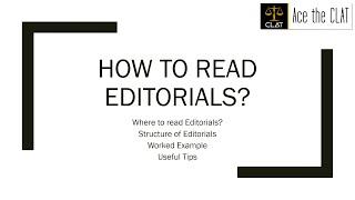 How to read Editorials Effectively? | Logical Reasoning for CLAT 2021 | AcetheCLAT