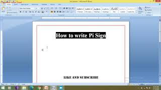 How To Insert PI Symbol In MS-WORD | Microsoft Word 2020