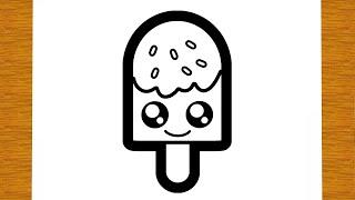 HOW TO DRAW AN ICE CREAM KAWAII | Easy drawings