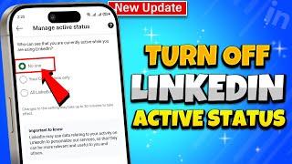 How to Turn Off Your Active Status on LinkedIn 2025 | How to Hide Active Status on LinkedIn