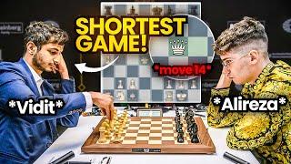 The Shortest Game of Vidit Gujrathi vs Alireza Firouzja in Candidates 2024 | Round 14