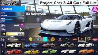 Project Cars 3 All Cars - Full Car List With Brands & Manufacturer