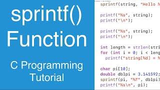 sprintf() Function | C Programming Tutorial