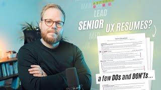 Senior UX Resume: DOs and DONT's