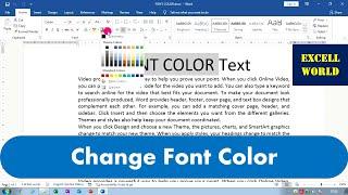 Change font color in MS Word 2016 | MS Word 2013 | MS Word 2007 |