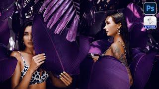 Photoshop Color Grading Tutorial : Purple Color Effect in Photoshop - Action