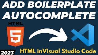 HTML Boilerplate VS Code | Setup Html autocomplete template in Visual Studio Code tutorial