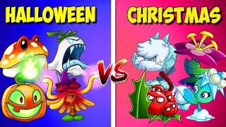 Team HALLOWEEN vs CHRISTMAS - Who Will Win? - PvZ 2 Plant Vs Plant