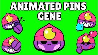 Animated Pins Gene  | Brawl Stars | Green Screen