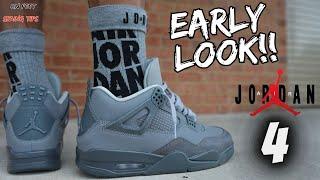 THESE WONT BE EASY! EARLY LOOK JORDAN 4 WET CEMENT ON FEET OVERVIEW W SIZING TIPS!!