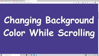 Changing Background Color While Scrolling On Website