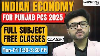 Punjab PCS 2025 Free Classes Indian Economy | PPSC Punjab Civil Services Prelims 2025 Course