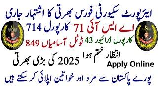 ASF Carporal Jobs 2025 | Airport Security Force New Jobs 2025 | ASF ASI Jobs 2025 | ASF Female Jobs