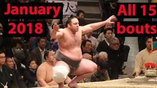 Tochinoshin all 15 bouts on Hatsu basho (January 2018)