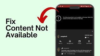 How To Fix YouTube Not Working | Fix The Following Content is Not Available On This App