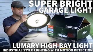 Lumary High Bay Light with Motion Detection - 200 Watt UFO High Bay Light for Garages and Workshops