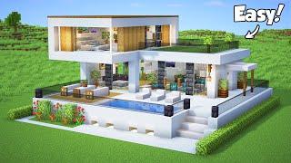 Minecraft: How to Build a Small Modern House with interior - Tutorial (Easy) #53