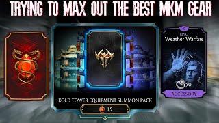 Spending 6K Dragon Crystals | Trying to Max out best MKM Gear | Kold Tower Pack opening| MK Mobile