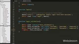 Make Simple Login Form in CodeIgniter With Sessions HD