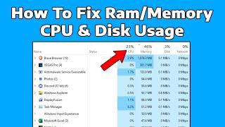 Fix High RAM/Memory/CPU/DISK Usage on Windows 11 | How To