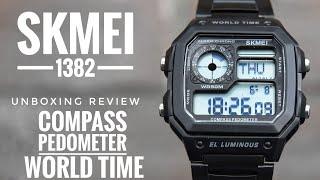 Skmei 1382 with compass pedometer and world time Unboxing