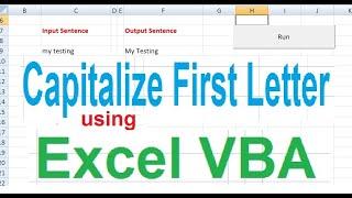 Capitalize First Letter Excel VBA Capitalize Initials