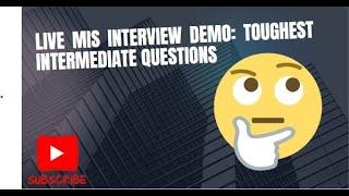 Live MIS Interview DEMO: Toughest Intermediate Questions. #Excel #VBA and #SQL