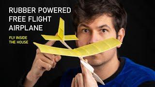 Free flight simple model airplane (glider or rubber powered) | Fly inside the house