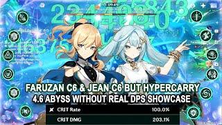 Faruzan C6 & Jean C6 but HyperCarry with Perfect Stats - 4.6 Abyss Without Real DPS Showcase