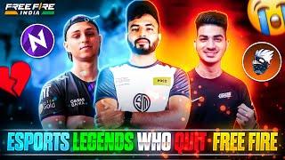 ESPORTS LEGENDS WHO LEFT FREE FIRE ESPORTS | TOP 10 ESPORTS PLAYERS WHO QUIT FREE FIRE