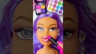 ASMR Satisfying with Unboxing & Review Mannequin head Makeup Purple Hair Skincare Fast No talk 