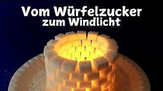 Windlicht aus Würfelzucker basteln | Winterdeko DIY