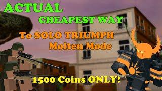 THE ACTUAL CHEAPEST WAY To SOLO MOLTEN MODE, 1500 Coins ONLY! || Tower Defense Simulator