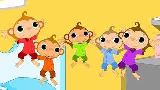 пять маленьких обезьян | русская поэма | русский для детей | Five Little Monkey | Kids ABC TV Russia