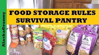 Food Storage Rules For Preppers - Build Survival Pantry Easy Inexpensive