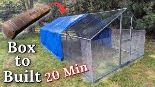 Metal Frame Chicken Coop Build Start to Finish : 6 hours in 20 mins.