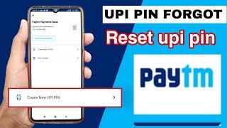 how to reset paytm payment bank upi pin code | how to get forget paytm upi pin