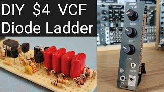 [ $4 ] DIY eurorack modular synth VCF - Diode ladder low pass filter