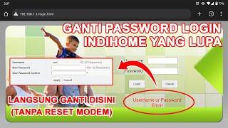 Ganti Password Login IndiHome yang Lupa || Tanpa Reset Modem