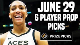 WNBA PRIZEPICKS TODAY | 6 BEST PROP PICKS | SATURDAY | 6/29/2024 | BEST PROPS | NBA BETTING |