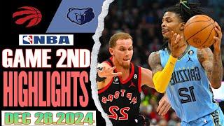 Memphis Grizzlies Vs Toronto Raptors Game 2nd Highlights Dec 26,2024 NBA Season 2024-25