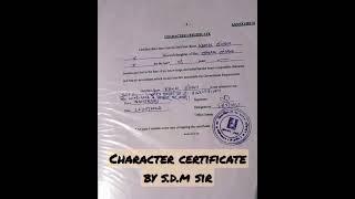 How to make character certificate by S.D.M magistrate