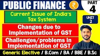 Changes due to Implementation of GST | Challenges/Problems in Implementation of GST | Public Finance