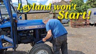 Leyland tractor wont start! we use the classic JCB shifting Muck kubota mini digger.