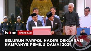 KPU Deklarasikan Kampanye Pemilu Damai dan Dihari 3 Pasangan Capres Cawapres | Kabar Pagi tvOne